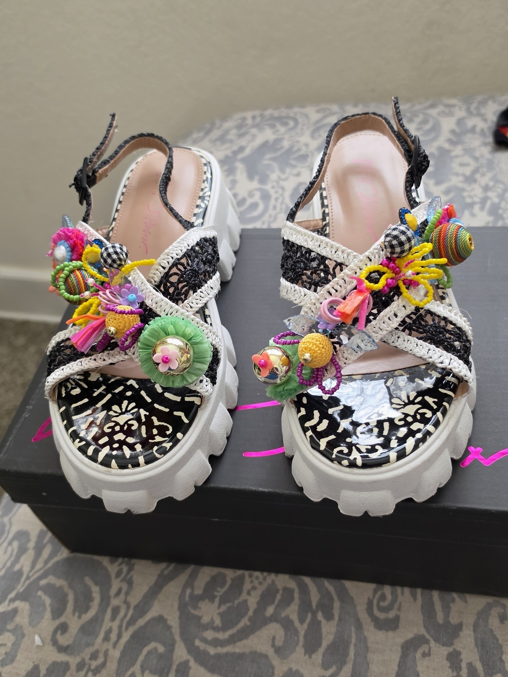 Betsey Johnson Graysen Whimsical Embellised Platform Sandals